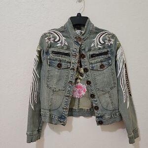 Peppe Pelusa Denim Enbroidered Jacket NWT